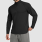 Wholesale Men's Half-Zip Mock Neck Long Sleeve Athletic Top – Moisture-Wicking Gym Fitness Training Shirt