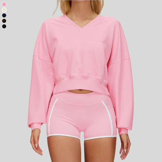 Wholesale Warm V-neck hooded sweatshirt | Wonderxfans bulk activewear