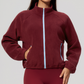 Wholesale Women's Activewear Plush Stand-Collar Zip Cropped Sports Jacket