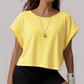 Wholesale Women's Hollow Polka Dot Yoga Cover-Up – Loose Fit Open-Back Short Sleeve Gym Top