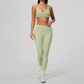 Wholesale Women's Activewear Brushed Padded Bra & Fitted Long-Pants Yoga Set