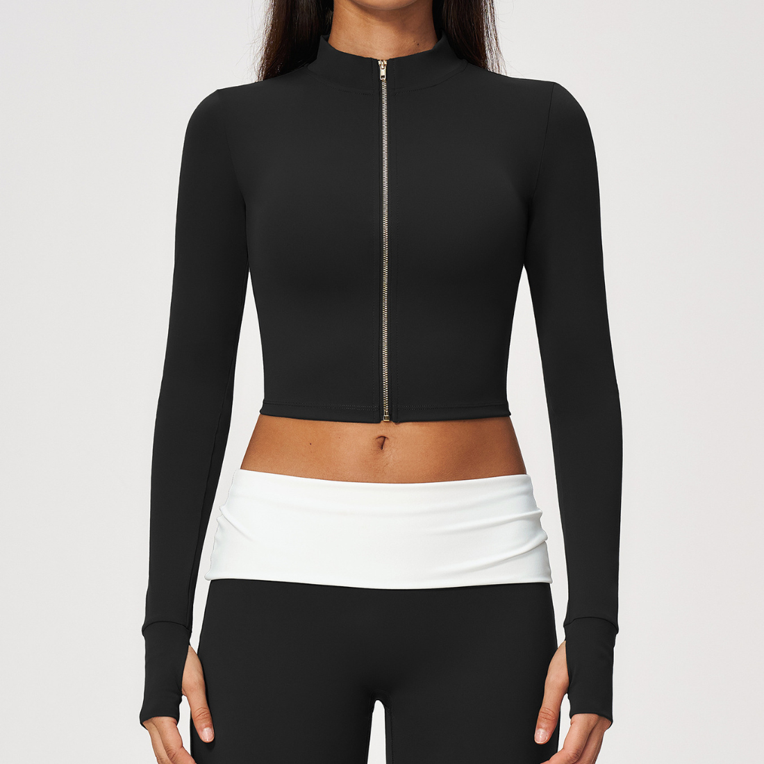 Wholesale Women’s Cropped Stand-Collar Pilates Jacket