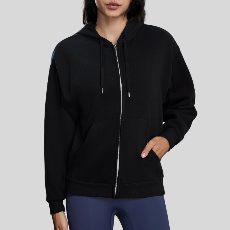 Brushed Fleece Zip Hoodie