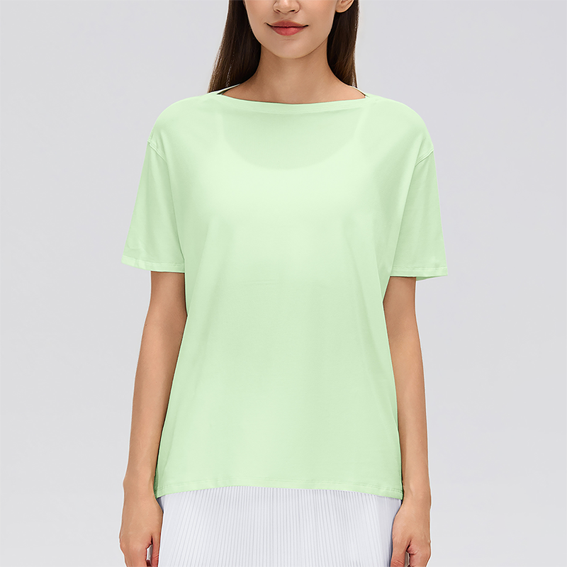 Wholesale Thin Loose Short-Sleeve T-Shirt Yoga Cover-Up