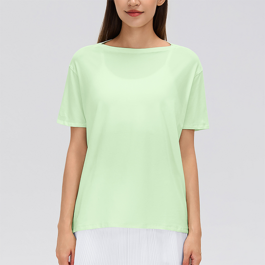 Wholesale Thin Loose Short-Sleeve T-Shirt Yoga Cover-Up