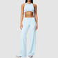 Wholesale Women's Sports Bra and Wide-Leg Pants Set – Brushed Fabric Yoga Set