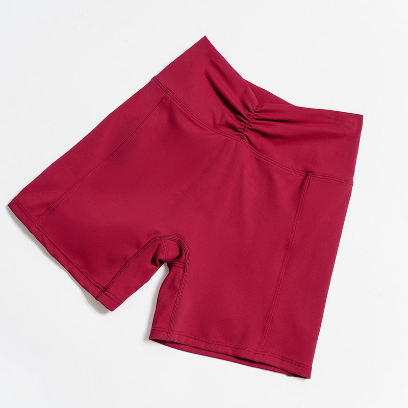 Square neckline backless sports bra + athletic slimming shorts 2-piece set