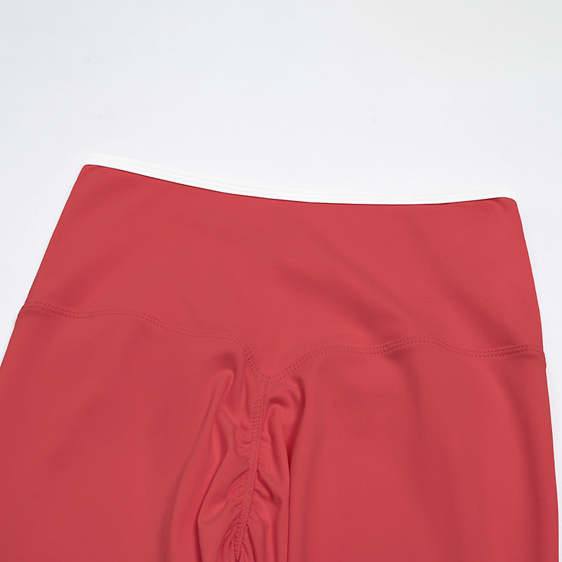 Women's contrasting color sports bra + high-waisted leggings 2-piece set