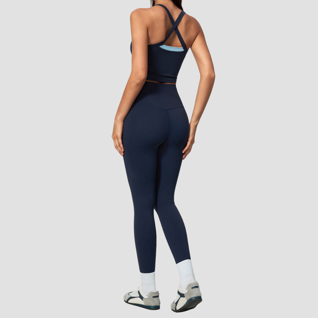 Wholesale Naked-Feel Yoga Set – Cross Back Quick-Dry Fitness Outfit