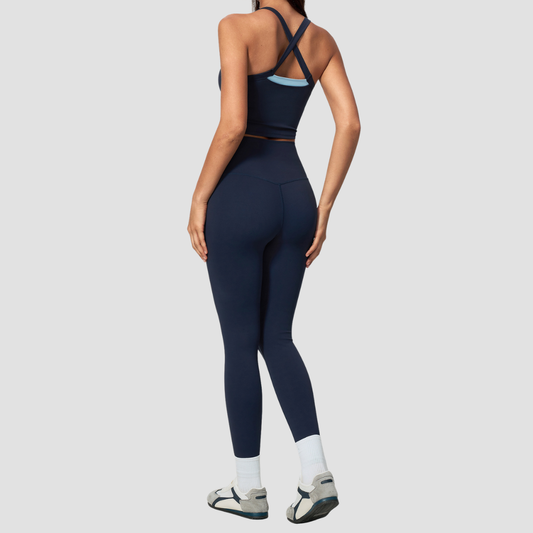 Wholesale Naked-Feel Yoga Set – Cross Back Quick-Dry Fitness Outfit