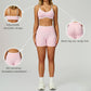 Seamless Contrasting Color Sports Bra + High-waisted shorts 2-Piece Set
