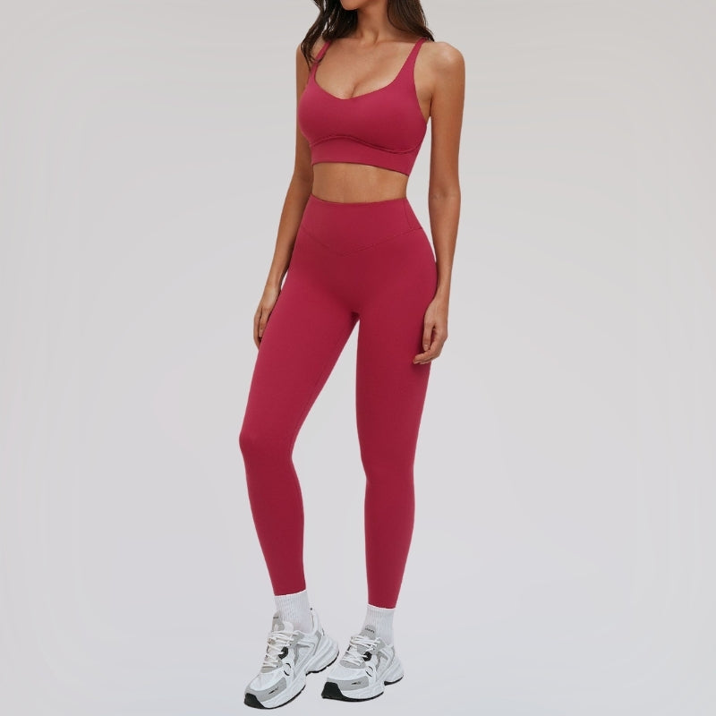 Wholesale removable padded bra + leggings + jacket