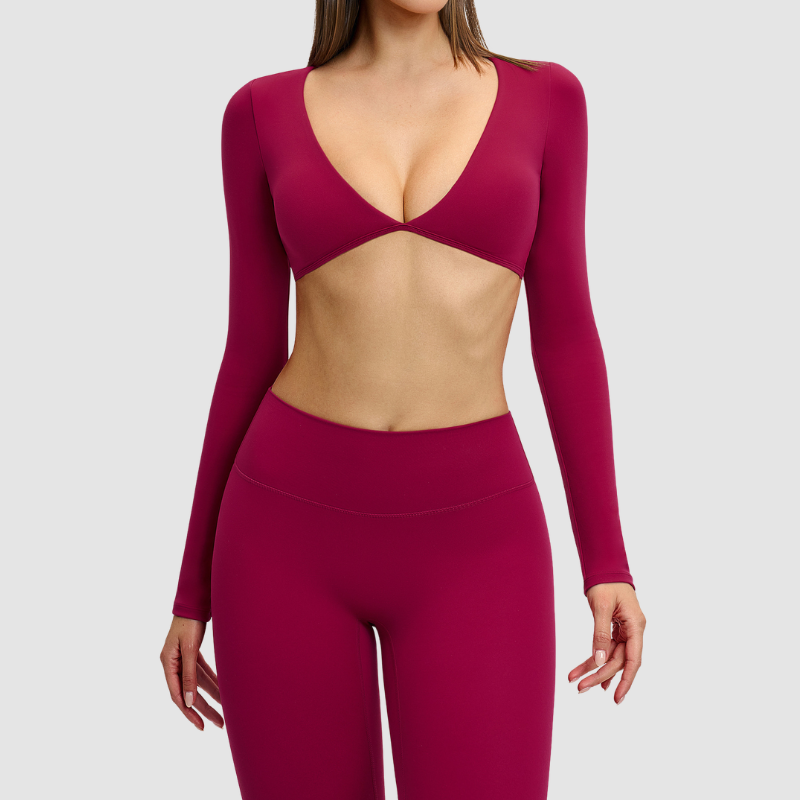 Wholesale Long Sleeve V-Neck Fashion Short | Wonderxfans bulk activewear