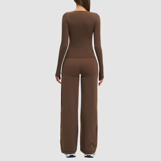 Wholesale wide-leg loose-fitting pants + long-sleeved | Wonderxfans bulk activewear