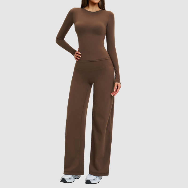 Wholesale wide-leg loose-fitting pants + long-sleeved top