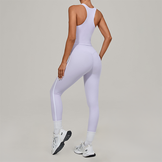 Wholesale Naked-Feel Racerback Tank & High-Waist Leggings Set – Sculpting Yoga 2-Piece