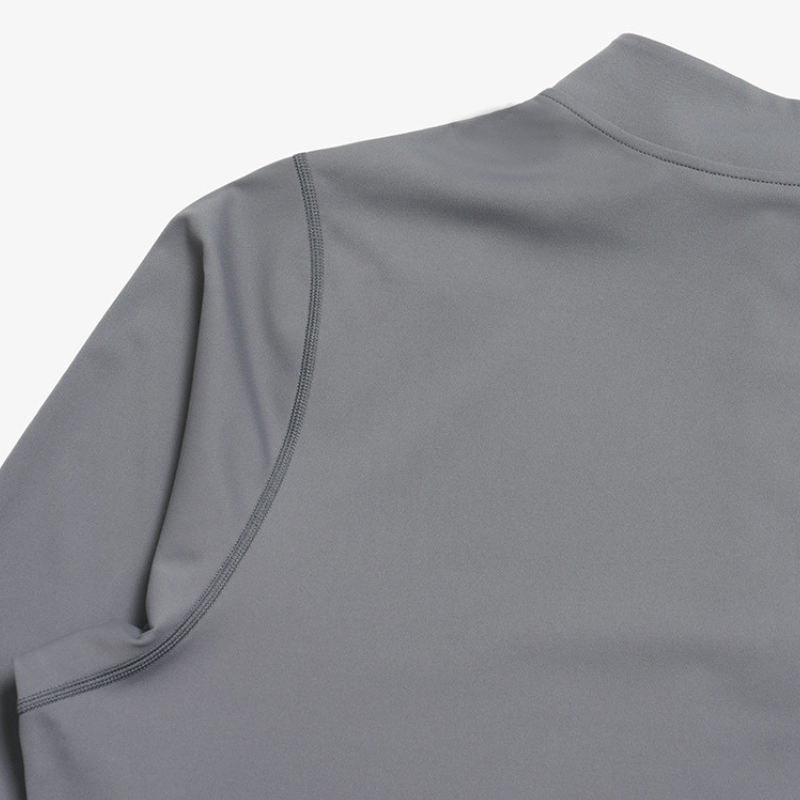 Wholesale Men's Half-Zip Mock Neck Long Sleeve Athletic Top – Moisture-Wicking Gym Fitness Training Shirt