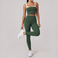 Wholesale Women's Quick-Dry Yoga Set Sleeveless Sports Bra & Capri Pants with Chest Pad
