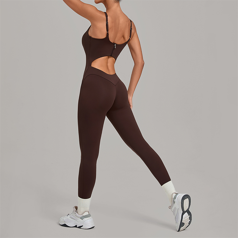 Wholesale Women's Sleeveless Crop Top Back Zip Yoga Bodysuit