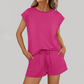 Wholesale Women's Relaxed Round Neck Short Sleeve Two-Piece Set