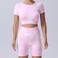 Tie-dye short-sleeve top and shorts two-piece set