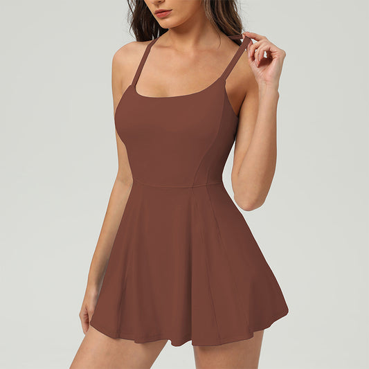 Wholesale Quick-Drying Spaghetti Straps Sports Dress | Wonderxfans bulk activewear