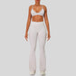 Strap sports bra+High-waisted flared pants 2-piece set