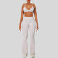 Strap sports bra+High-waisted flared pants 2-piece set
