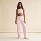 Wholesale Women's Brushed Fabric Sports Bra and Wide-Leg Pants Set