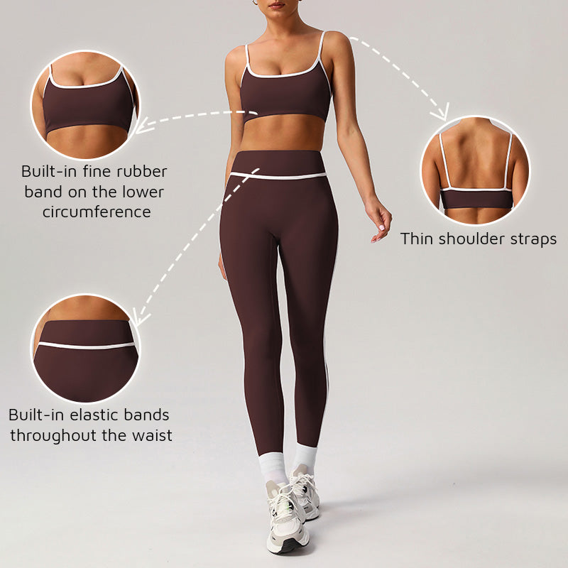 Quick-Drying Built-In Pads Bra + High-Waisted Leggings 2-Piece Set