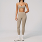 Wholesale Women's Seamless Yoga Set: Strappy Sports Bra & Leggings – High-Stretch w/ Chest Pad