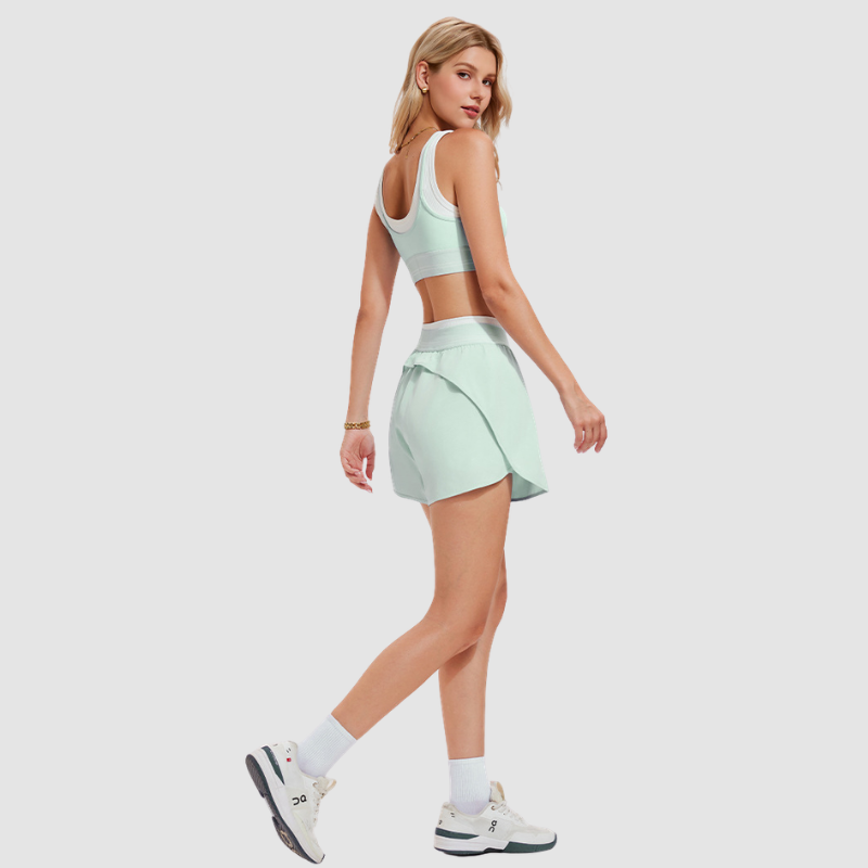 Wholesale Women's Color-Block High-Waist Athletic Shorts – Slim Fit Butt-Lifting Gym Running Shorts YCF2534501