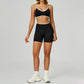 Seamless Contrasting Color Sports Bra + High-waisted shorts 2-Piece Set