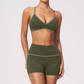 Wholesale Women's High Elastic Yoga Set: Colorblock Bra & Shorts – Tummy Control Butt Lift
