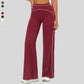 High-waisted contrasting loose wide-leg pants