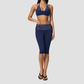 Wholesale Women's Polka Dot & Stripe Yoga Set Halter Neck Sports Bra & Capri Pants w/ Chest Pad