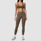 Wholesale Women's Cross-Back Seamless Yoga Set – Tummy Control High-Waist Sports Bra & Leggings