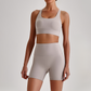 Wholesale Women's Quick-Dry Naked Feel Vest+Fitted Biker Shorts Yoga Set