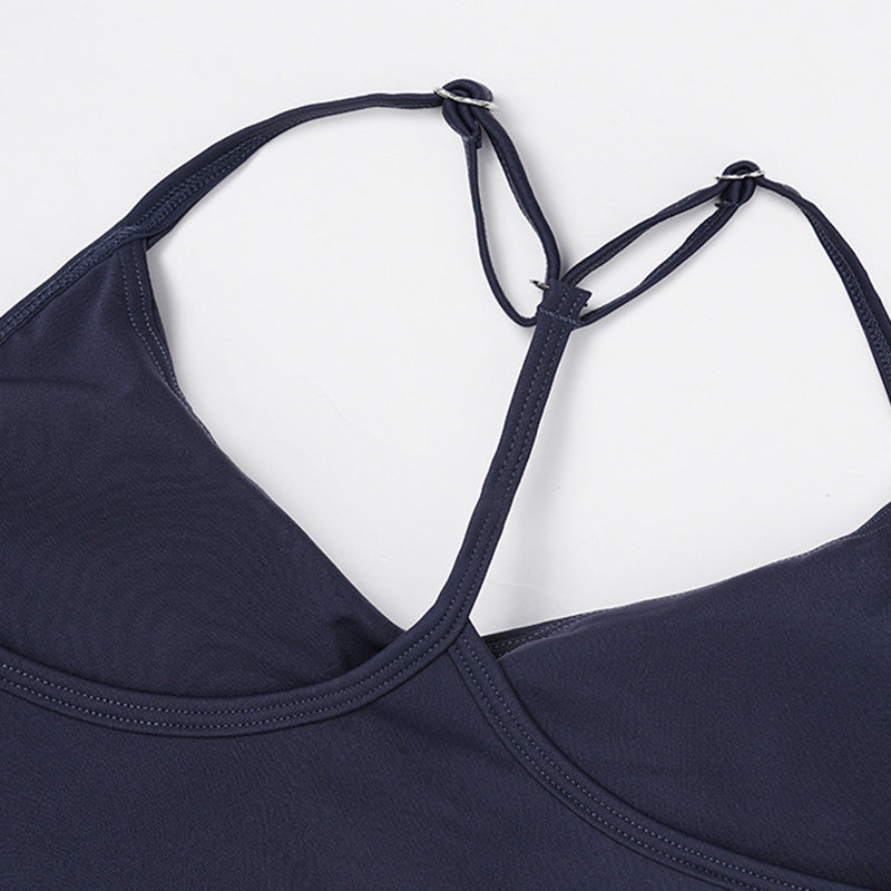 Thin Straps Bra + V-Shaped Waistline Leggings 2-Piece Set