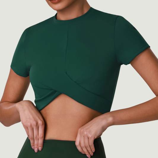Wholesale Women's Quick-Dry Fitted Short Sleeve Crop Top – Breathable Workout Gym Activewear