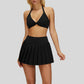 Removable breast sports bra+Anti-exposure design pleated skirt 2-piece set