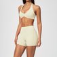 Wholesale Women's Halter Neck Yoga Set – Padded Bra & High-Waist Shorts Activewear