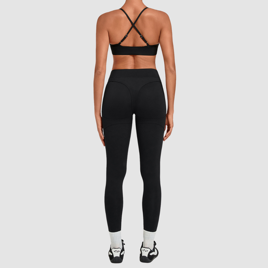 Wholesale Women’s Spliced Cami Sports Bra & Cropped Leggings Yoga Set