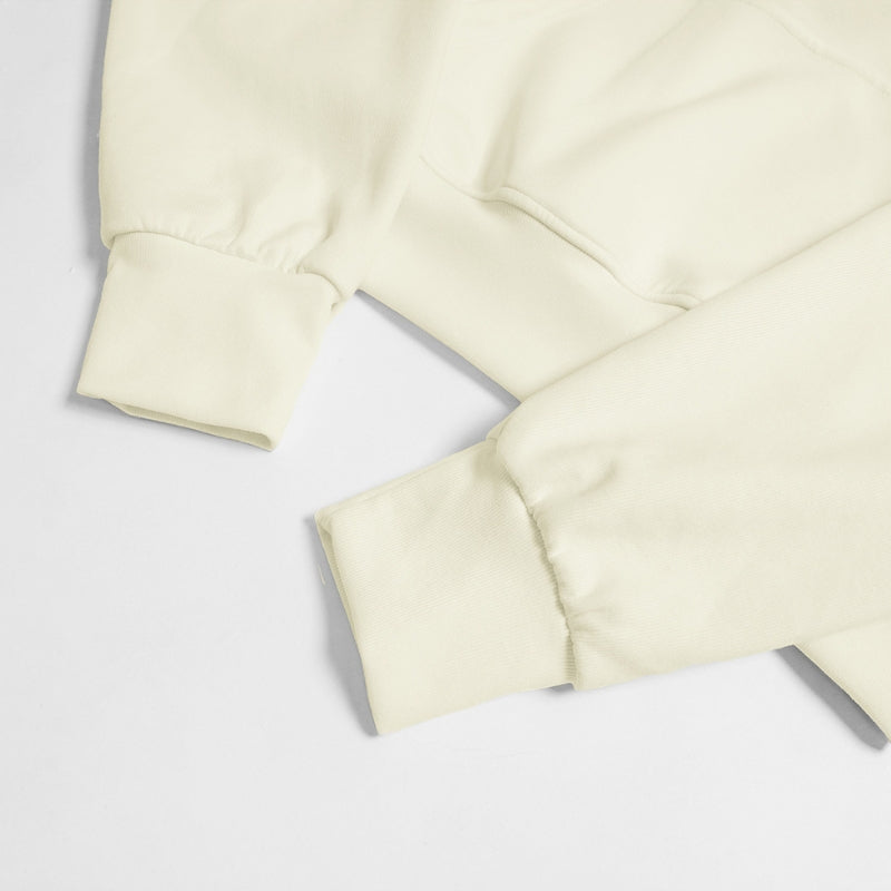 Warm V-neck hooded sweatshirt