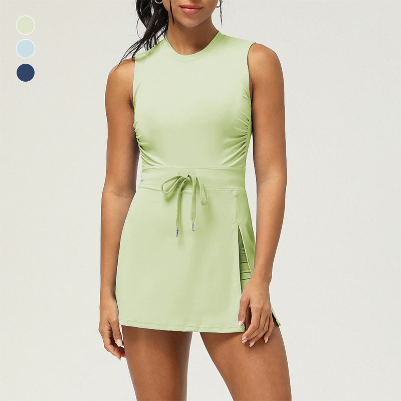 Hollow-Out Back Slit Tennis Dress