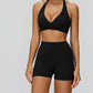 Sports bra+High waisted sports shorts 2-piece set