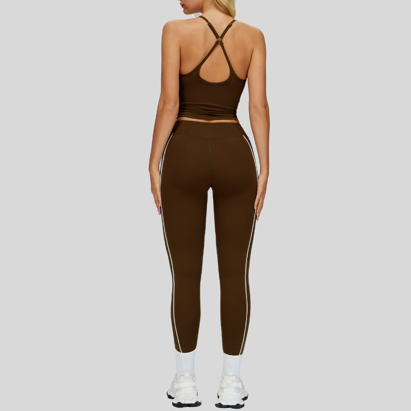 Beautiful Back Slimming Tank top+High-waisted contrasting color leggings