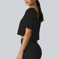 Wholesale Women's Open-Back Short Sleeve T-Shirt - Pilates Bare-Feel Fitness Top