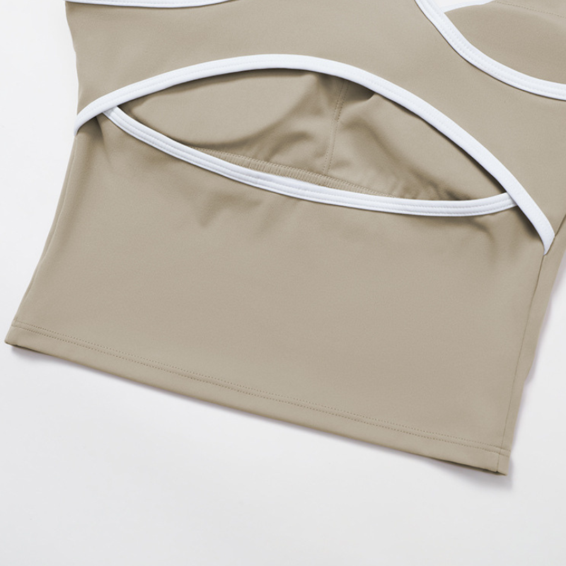 Wholesale Women's Color-Block Open-Back Sports Vest – Seamless Cutout Activewear