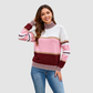 [Wholesale Women’s Colorblock Mock-Neck Knit Sweater